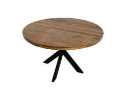 Ronde Eettafel Melbourne - Mangohout/ijzer - ø120 Cm -Meubelserie Winkel de kisten koning 108474 4