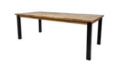 Eettafel Atlanta - Naturel/zwart - Rustiek Oud Teak/metaal - 180x90x78 Cm -Meubelserie Winkel de kisten koning 108485 3