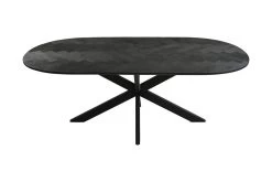 Eettafel Verona Elips - Zwart - Mangohout/ijze R- 200x100x75 Cm