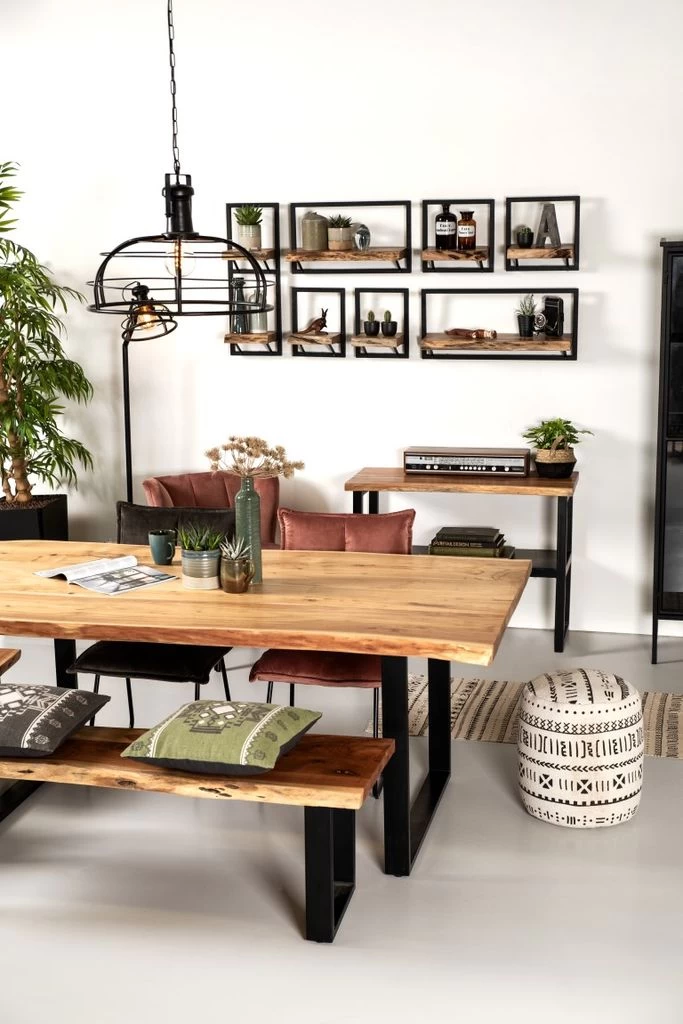 Eettafel SoHo - Acacia/ijzer - 140x90 Cm 7 Eettafel SoHo - Acacia/ijzer - 140x90 Cm - Afbeelding 5