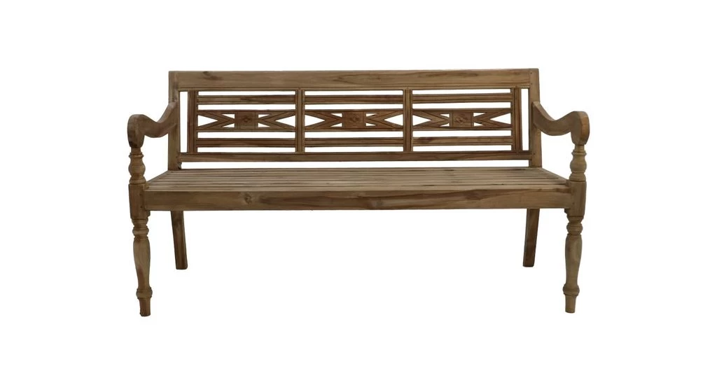 Bankje Risban 3-zits - Naturel - Teak - 160x65x88 Cm 3 Bankje Risban 3-zits - Naturel - Teak - 160x65x88 Cm