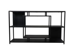 Open Vakken Dressoir- Zwart - Mangohout/ijzer - 150x35x90 Cm