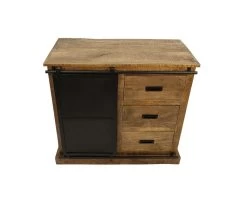 Sideboard Melbourne - Naturel/zwart - Mangohout/metaal - 95x45x90 Cm -Meubelserie Winkel de kisten koning 108648 3