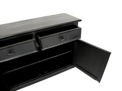 Dressoir Provence - Zwart - Grenen - 130x45x90 Cm -Meubelserie Winkel de kisten koning 108653 5