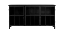 Dressoir Manhattan- Metaal/glas - Zwart