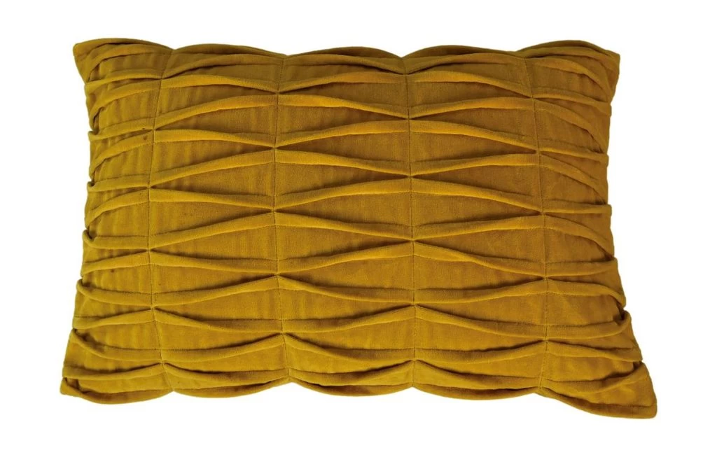 Sierkussen - Mosterdgeel - Velvet/katoen - 35x55 Cm