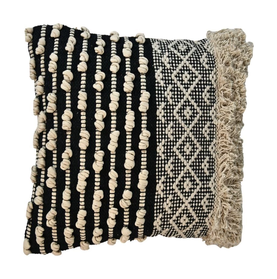 Sierkussen - Naturel/zwart - Katoen - 45x45 Cm 3 Sierkussen - Naturel/zwart - Katoen - 45x45 Cm