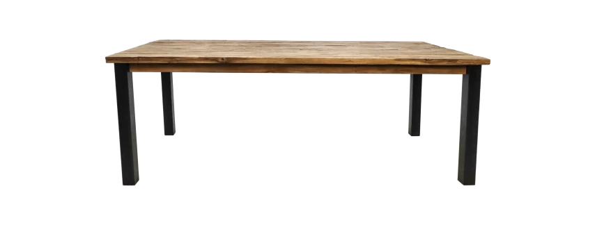 Eettafel Atlanta - Naturel/zwart - Rustiek Oud Teak/metaal - 220x100x78 Cm 3 Eettafel Atlanta - Naturel/zwart - Rustiek Oud Teak/metaal - 220x100x78 Cm