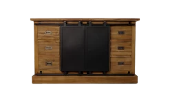 Dressoir Blackburn - Naturel/zwart - Reclaimed Teak/metaal - 140X43X85cm