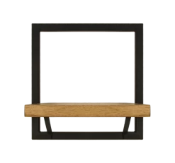 Wandplank Levels - Mangohout/ijzer - 32x32 Cm