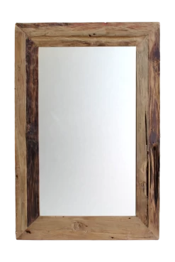 Wandspiegel Rustiek - Drijfhout Teak - 80x50 Cm