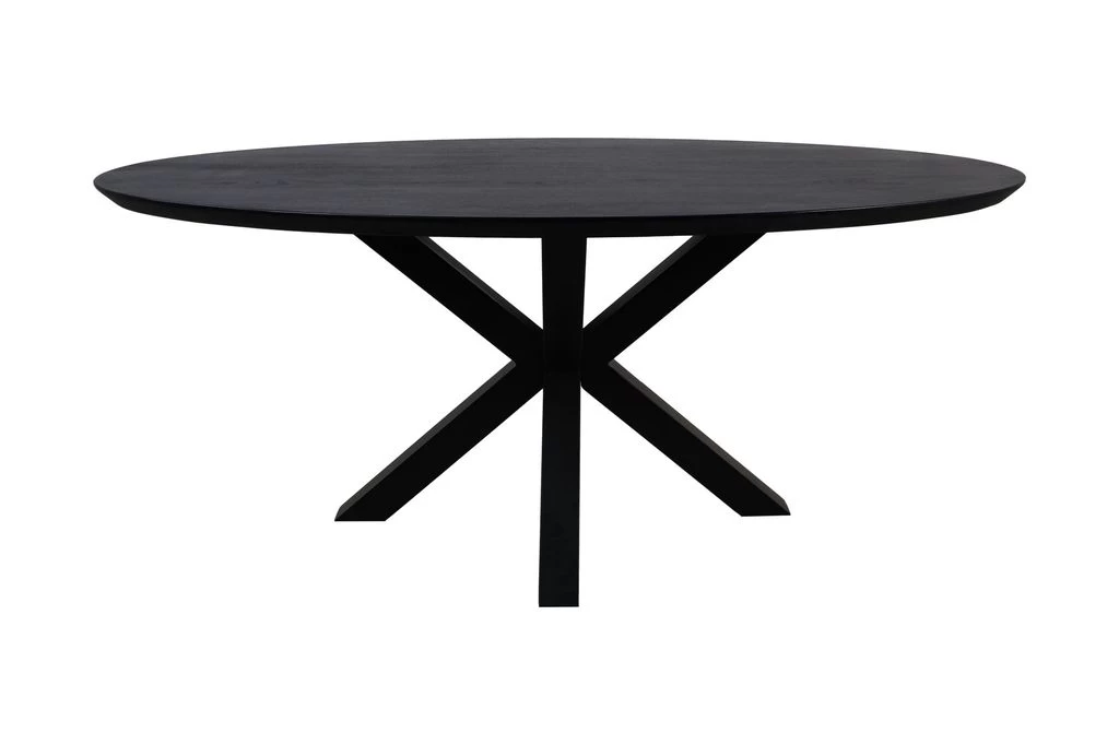 Ovale Eettafel Zurich - Zwart - Swiss Edge - Acaciahout - 220x110x76 Cm 3 Ovale Eettafel Zurich - Zwart - Swiss Edge - Acaciahout - 220x110x76 Cm