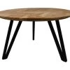 Tafel Fishbone Rond - Naturel/zwart - Eiken/metaal - ø140X76 Cm -Meubelserie Winkel de kisten koning 108772 1