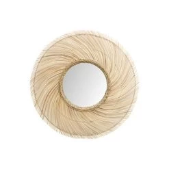 Wandspiegel - Naturel - Bamboe - ø90 Cm