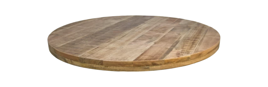 Rond Tafelblad Portland - Naturel - Mangohout - ø120x5 Cm 3 Rond Tafelblad Portland - Naturel - Mangohout - ø120x5 Cm