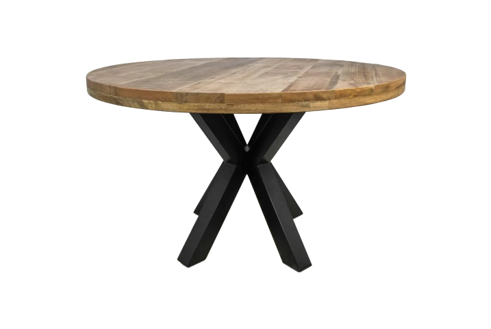 Rond Tafelblad Portland - Naturel - Mangohout - ø120x5 Cm 6 Rond Tafelblad Portland - Naturel - Mangohout - ø120x5 Cm - Afbeelding 4