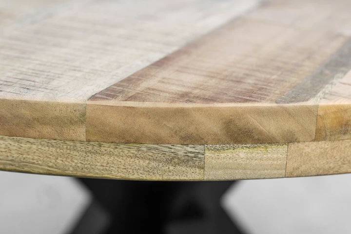 Rond Tafelblad Portland - Naturel - Mangohout - ø120x5 Cm 7 Rond Tafelblad Portland - Naturel - Mangohout - ø120x5 Cm - Afbeelding 5