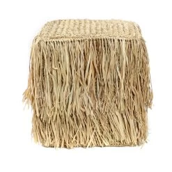 De Raffia Shaggy Stoel - Vierkant