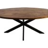 Ovale Eettafel Melbourne - Naturel - Mangohout/ijzer - 180x100x76 Cm