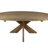 Ovale Eettafel Met Kruispoot - Blank - Teak - 240x120 Cm