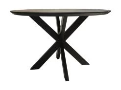 Tafel Zurich Rond Swiss Edge - Zwart - Acaciahout/metaal - ø120x76 Cm -Meubelserie Winkel de kisten koning 108947 2