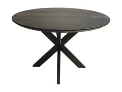 Tafel Zurich Rond Swiss Edge - Zwart - Acaciahout/metaal - ø120x76 Cm -Meubelserie Winkel de kisten koning 108947 3