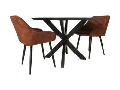 Tafel Zurich Rond Swiss Edge - Zwart - Acaciahout/metaal - ø120x76 Cm -Meubelserie Winkel de kisten koning 108947 4