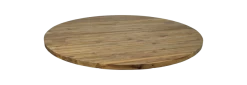 Tafelblad Rond - Naturel - Massief Teakhout - ø120x4 Cm -Meubelserie Winkel de kisten koning 108983 2
