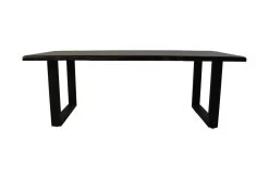 Tafel Live Edge - Zwart - Acaciahout/metaal - 240x100x77 Cm