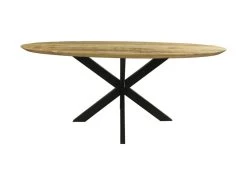 Tafel Bern Ovaal Swiss Edge - Naturel/zwart - Mangohout/metaal - 180x100x76 Cm