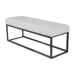 Bankje Teddystof Wit Couchy 121cm