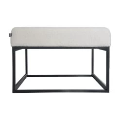 Poef Hocker Voetenbank Bijzettafel Teddystof Wit Otto 75cm -Meubelserie Winkel de kisten koning 109187 4