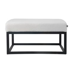 Poef Hocker Voetenbank Bijzettafel Teddystof Wit Otto 75cm -Meubelserie Winkel de kisten koning 109187 5