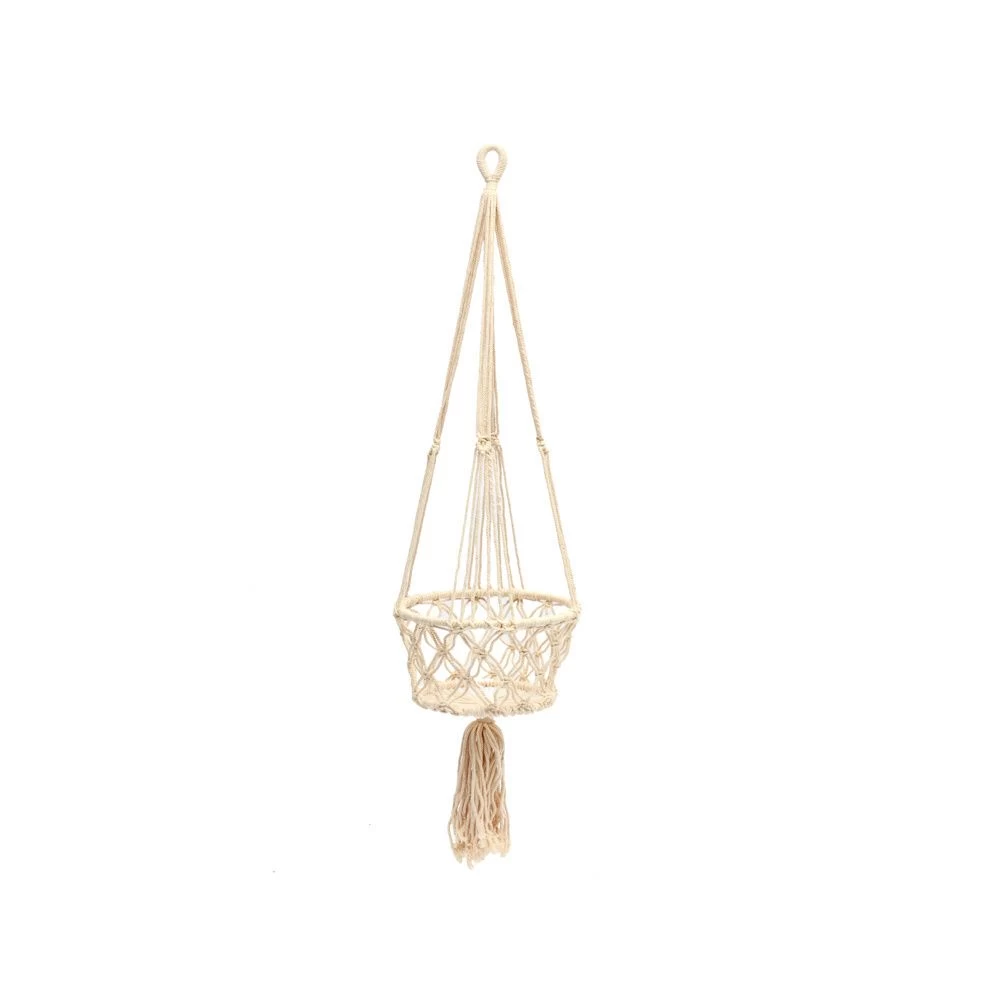 De Macrame Planthanger - Wit - M 3 De Macrame Planthanger - Wit - M