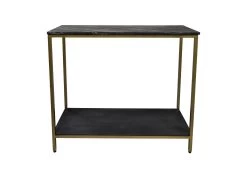 Console Tafel - Zwart/goud - Marmer/metaal/mangohout - 100x35x86 Cm