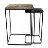 Bijzettafel Fletcher - Goud/zwart - Aluminium/ijzer - 60x35x77/40x25x70 Cm -Meubelserie Winkel de kisten koning console tafelset fletcher 60x35x77 40x25x70 goud zwart aluminium ijzer 1