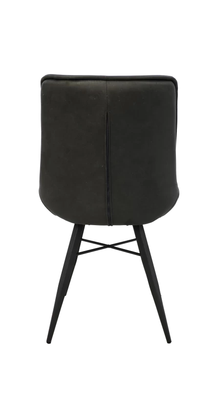 Eetkamerstoel Denver Set Van 2 - Grijs/zwart - Polyester/metaal - 55x63x85 Cm 10 Eetkamerstoel Denver Set Van 2 - Grijs/zwart - Polyester/metaal - 55x63x85 Cm - Afbeelding 8