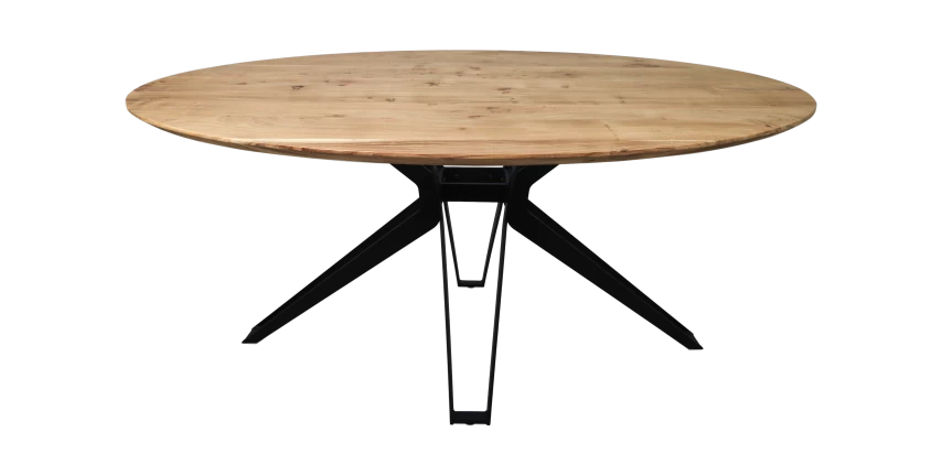 Eettafel Zurich Ovaal - Veneto Tafelpoten - Acaciahout/metaal 220x110x77 Cm 4 Eettafel Zurich Ovaal - Veneto Tafelpoten - Acaciahout/metaal 220x110x77 Cm - Afbeelding 2