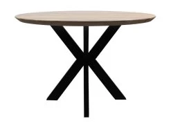 Eettafel Zurich Rond - Oakland Tafelpoten - Acaciahout/metaal - ø120x76 Cm