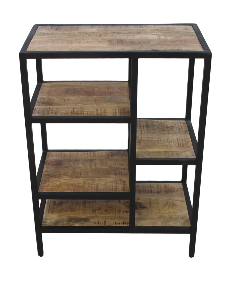 Open Vakkenkast Levels - Mangohout/ijzer - 60x81 Cm 6 Open Vakkenkast Levels - Mangohout/ijzer - 60x81 Cm - Afbeelding 4