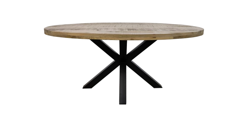Ovale Eettafel Portland - Mangohout/ijzer 220x110 Cm 3 Ovale Eettafel Portland - Mangohout/ijzer 220x110 Cm