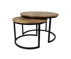 Salontafel Ronin - Mangohout/ijzer - Set Van 2 - ø60 Cm 15 Salontafel Ronin - Mangohout/ijzer - Set Van 2 - ø60 Cm -Meubelserie Winkel de kisten koning salontafel ronin oe60 cm mangohout ijzer set van 2 1