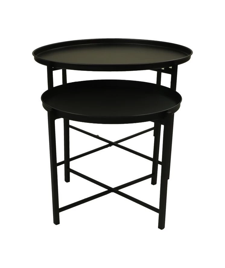 Salontafel Set Van 2 - Zwart - Metaal - ø65x45/ø45x38 Cm 5 Salontafel Set Van 2 - Zwart - Metaal - ø65x45/ø45x38 Cm - Afbeelding 3