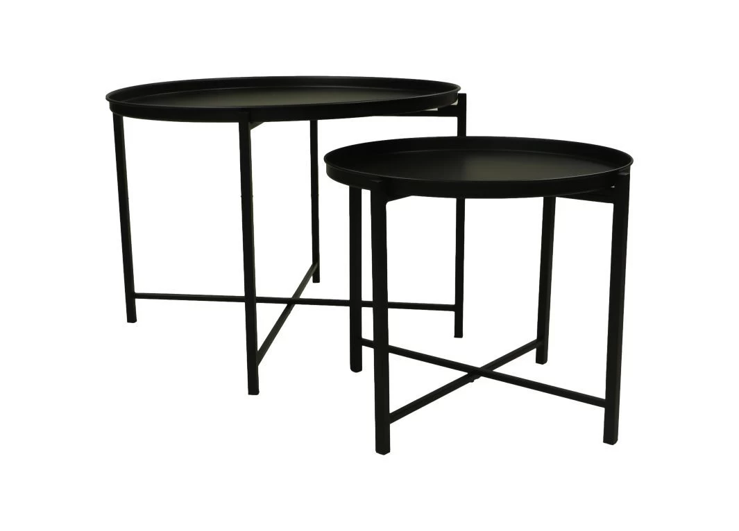 Salontafel Set Van 2 - Zwart - Metaal - ø65x45/ø45x38 Cm 6 Salontafel Set Van 2 - Zwart - Metaal - ø65x45/ø45x38 Cm - Afbeelding 4