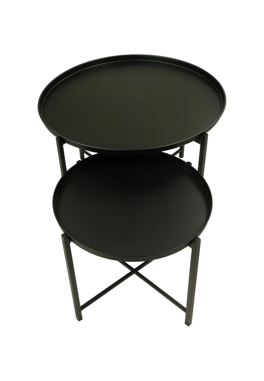 Salontafel Set Van 2 - Zwart - Metaal - ø65x45/ø45x38 Cm 7 Salontafel Set Van 2 - Zwart - Metaal - ø65x45/ø45x38 Cm - Afbeelding 5