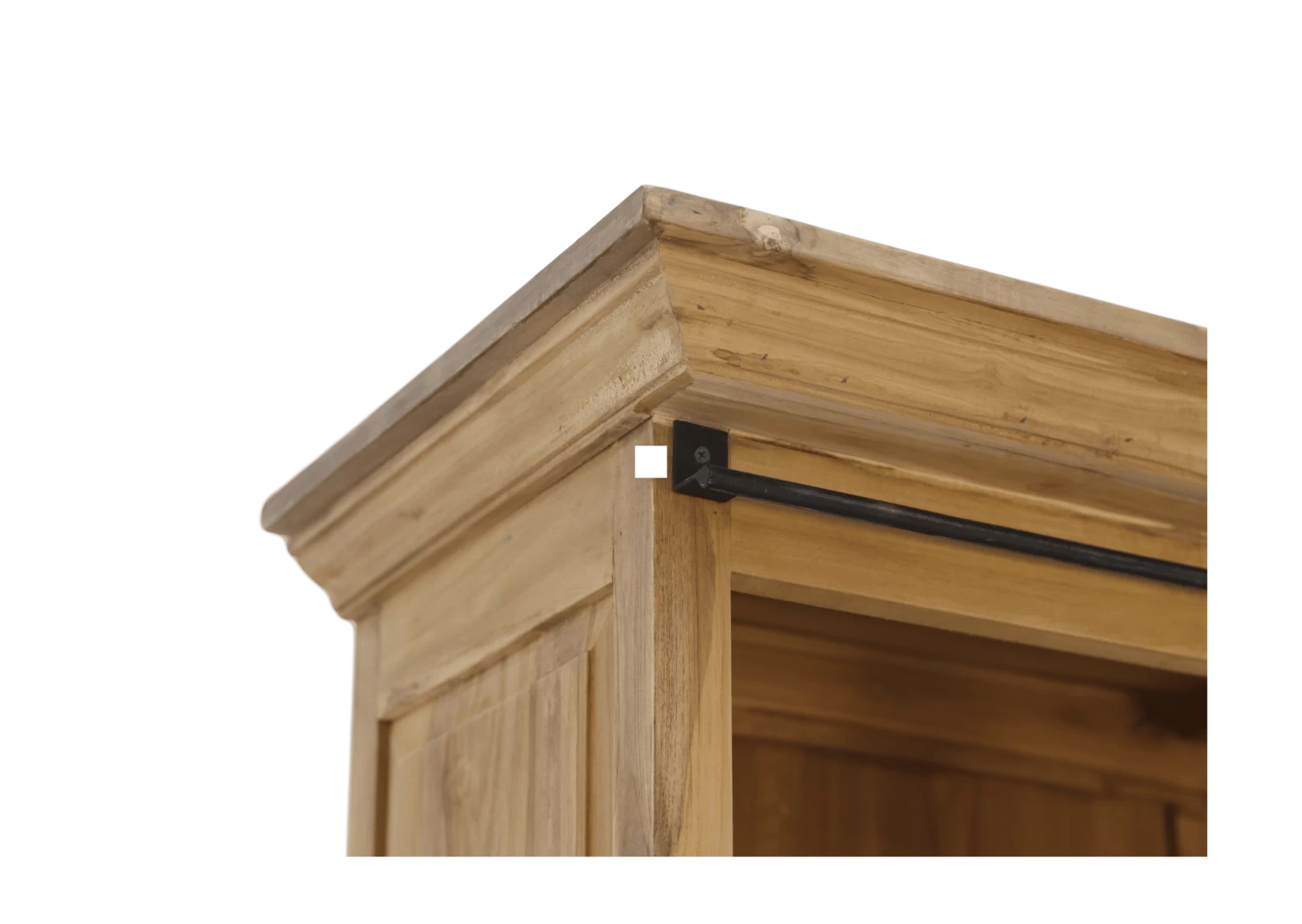 Vitrinekast - Naturel/zwart - Mangohout/ijzer - 125x48x210 Cm 5 Vitrinekast - Naturel/zwart - Mangohout/ijzer - 125x48x210 Cm - Afbeelding 3