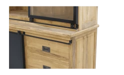 Vitrinekast - Naturel/zwart - Mangohout/ijzer - 125x48x210 Cm 17 Vitrinekast - Naturel/zwart - Mangohout/ijzer - 125x48x210 Cm -Meubelserie Winkel de kisten koning vitrinekast 125x48x210 naturel zwart mangohout ijzer 5