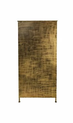Vitrinekast Fletcher - Antique Gold - Metaal/glas - 80x40x180 Cm -Meubelserie Winkel de kisten koning vitrinekast fletcher 80x40x180 antique gold metaal glas 4
