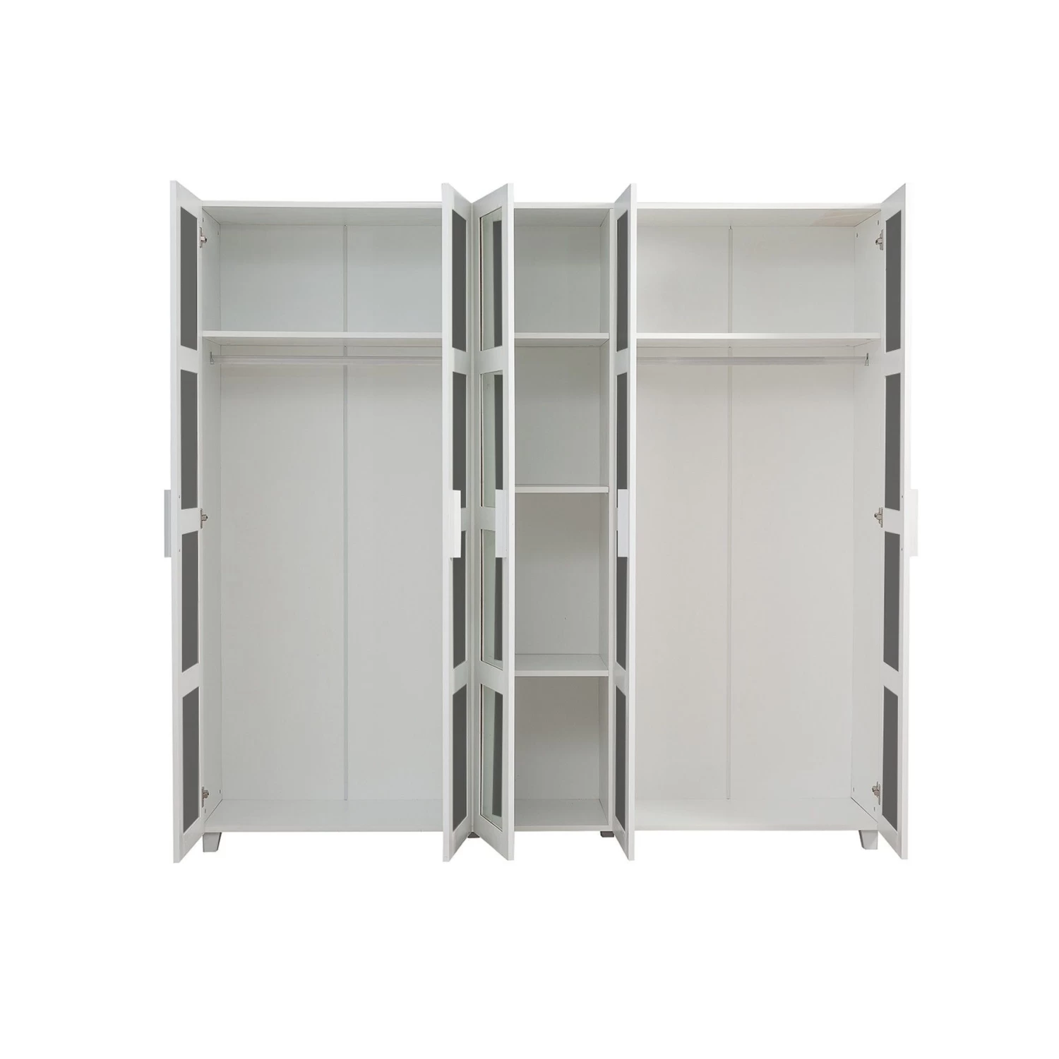 DKK Kledingkast Victoria Wit Antraciet 6 DKK Kledingkast Victoria Wit Antraciet - Afbeelding 4