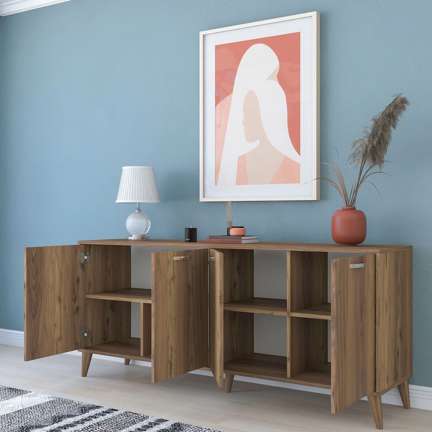 DKK Dressoir GD103 - 1859 Walnoot 7 DKK Dressoir GD103 - 1859 Walnoot - Afbeelding 5